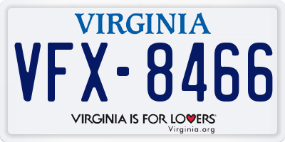VA license plate VFX8466