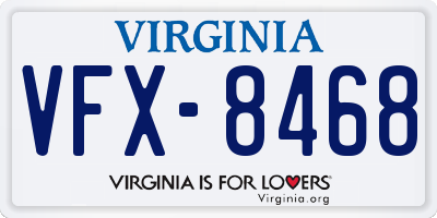 VA license plate VFX8468
