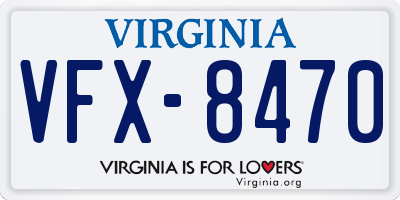 VA license plate VFX8470