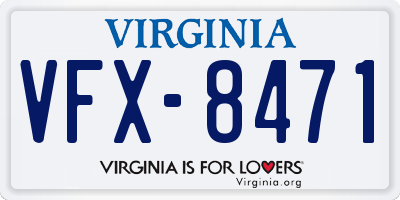 VA license plate VFX8471