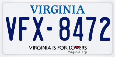 VA license plate VFX8472