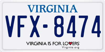 VA license plate VFX8474