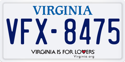 VA license plate VFX8475