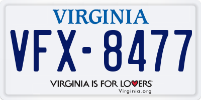 VA license plate VFX8477