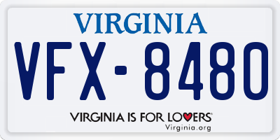 VA license plate VFX8480