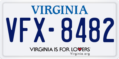 VA license plate VFX8482
