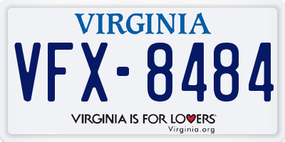VA license plate VFX8484