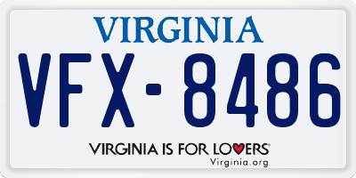 VA license plate VFX8486
