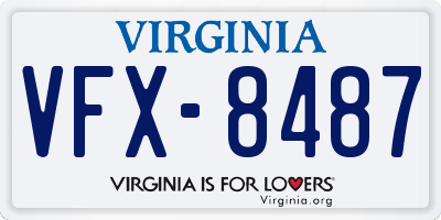 VA license plate VFX8487