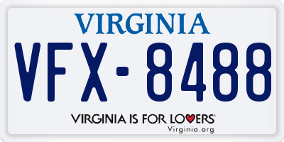 VA license plate VFX8488