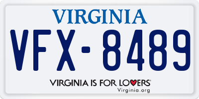 VA license plate VFX8489