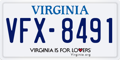 VA license plate VFX8491