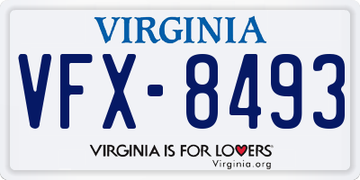 VA license plate VFX8493