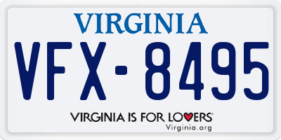 VA license plate VFX8495