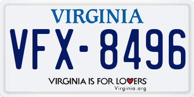 VA license plate VFX8496