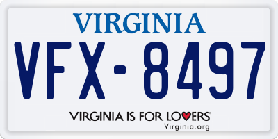 VA license plate VFX8497