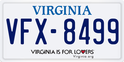 VA license plate VFX8499