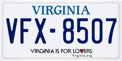VA license plate VFX8507