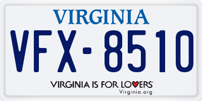 VA license plate VFX8510