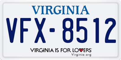 VA license plate VFX8512