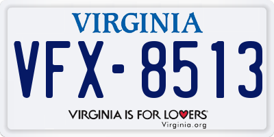 VA license plate VFX8513