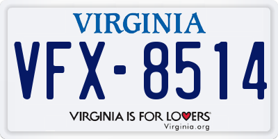 VA license plate VFX8514