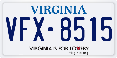 VA license plate VFX8515