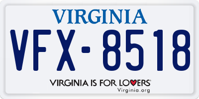 VA license plate VFX8518