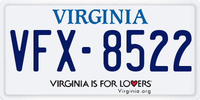 VA license plate VFX8522