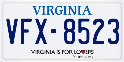 VA license plate VFX8523