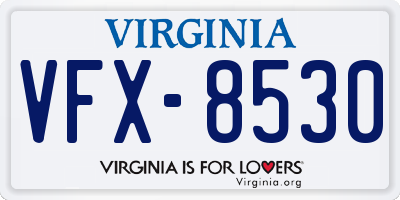 VA license plate VFX8530