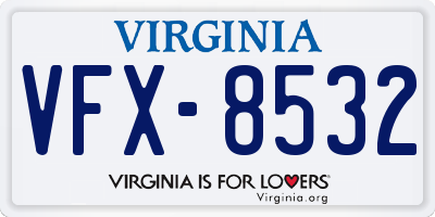 VA license plate VFX8532