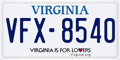 VA license plate VFX8540