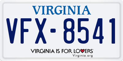 VA license plate VFX8541