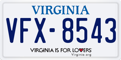 VA license plate VFX8543