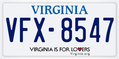 VA license plate VFX8547