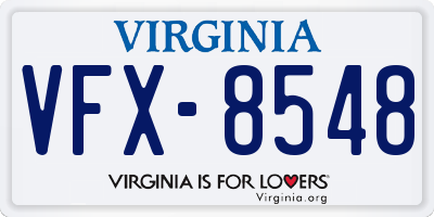 VA license plate VFX8548