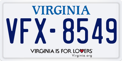 VA license plate VFX8549