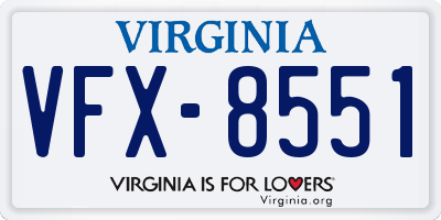 VA license plate VFX8551