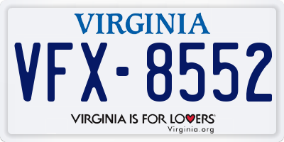 VA license plate VFX8552