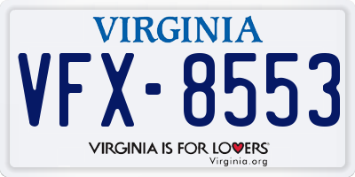 VA license plate VFX8553