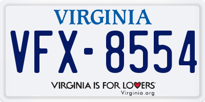 VA license plate VFX8554