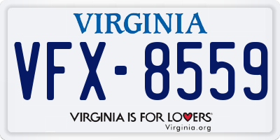 VA license plate VFX8559