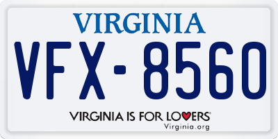 VA license plate VFX8560