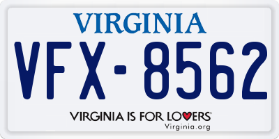 VA license plate VFX8562