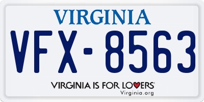 VA license plate VFX8563