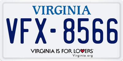 VA license plate VFX8566