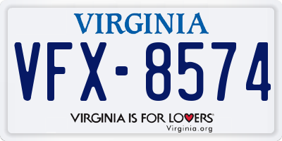 VA license plate VFX8574
