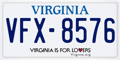 VA license plate VFX8576