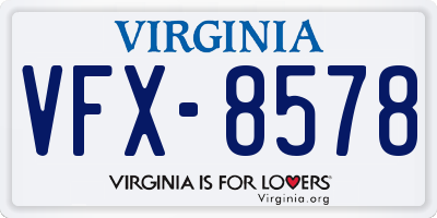 VA license plate VFX8578
